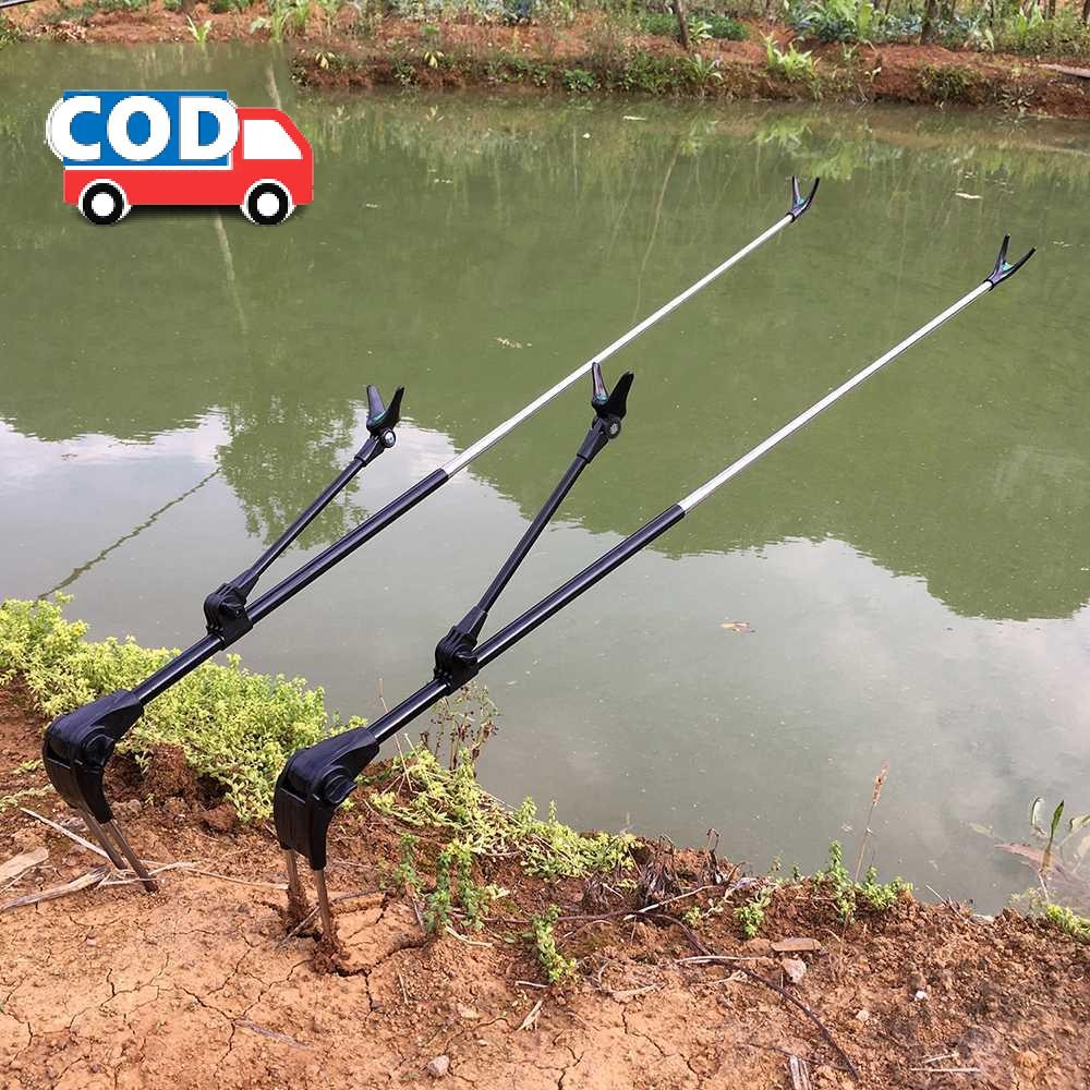 Jagrak Pancing Teleskopik Stainless Steel Dudukan Holder Joran Praktis Stand Cagak Pancing