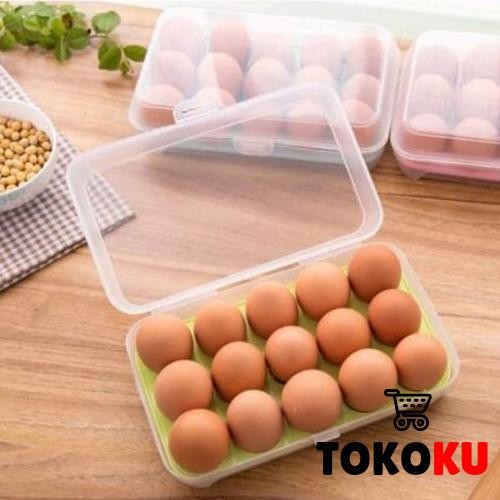 KOTAK PENYIMPANAN TELUR 15 SEKAT/BOX TELUR/RAK TELUR PLASTIK ISI 15 Kode 12