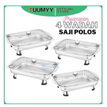 TEMPAT WADAH SAJI PRASMANAN SET FULL KACA SET 4 PC PERSEGI PANJANG Kode 1030