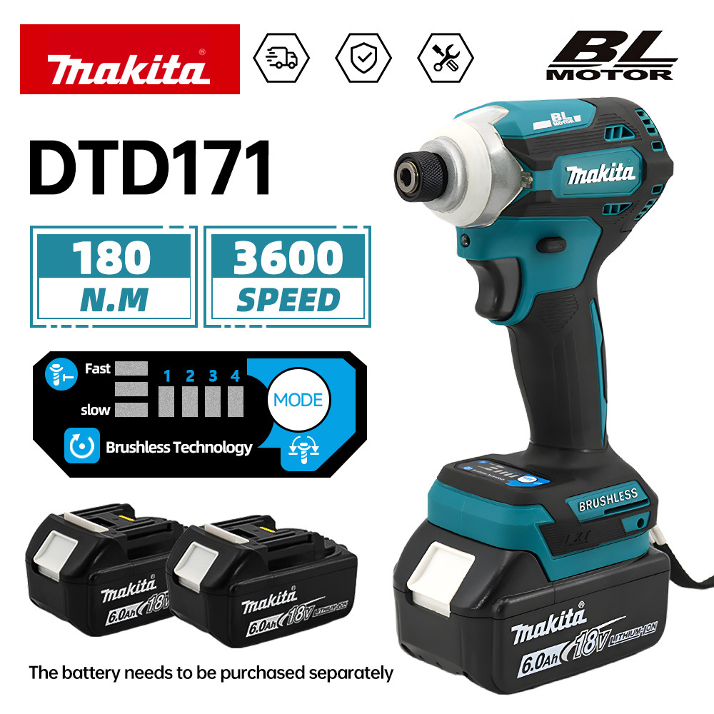 Makita DTD171 Impact Driver Motor Bare Tool Unit Brushless Impact Driver 18V Brushless Cordless Impa