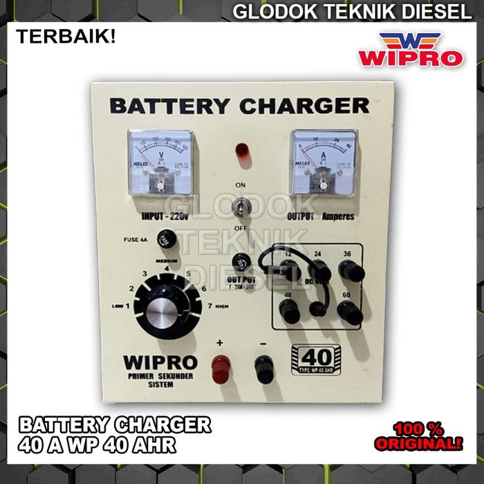 WIPRO CHARGER AKI MOBIL MOTOR 40 A BATTERY CHARGER 40 AHR CAS AKI