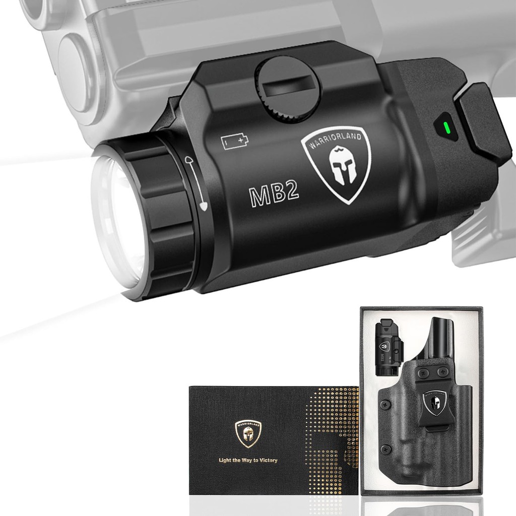 MB2 Pistol Tactical Weapon Light,Kydex Holster,Fit S&W M&P 9 M2.0 Compact 4.0'' Barrel, 500Lumen,Pow