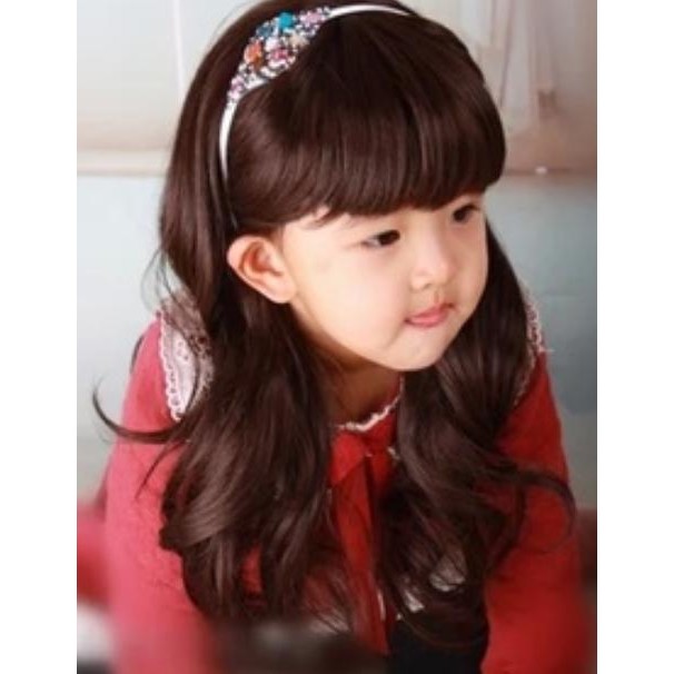Wig Rambut Anak Perempuan / Wig Anak / Aksesoris Rambut Bayi Anak Perempuan Warna HITAM fashion