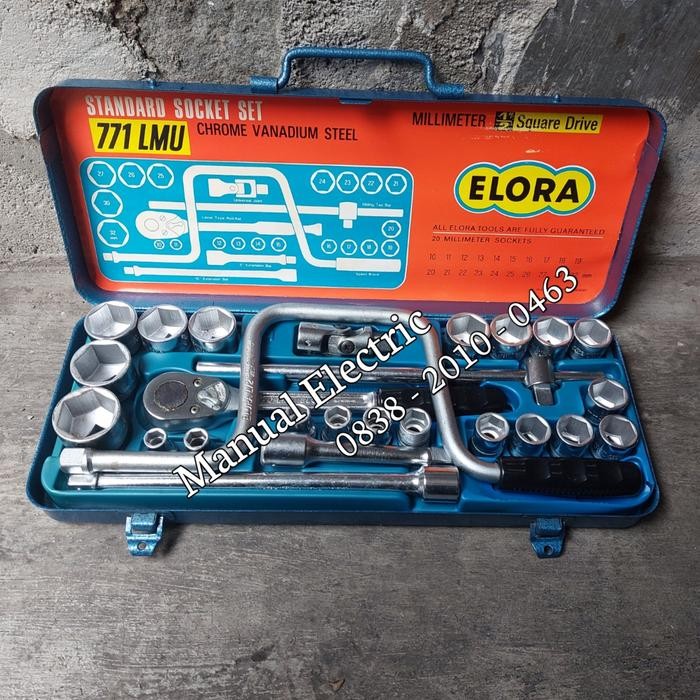 Paling Baik Elora Kunci 1/2" Bukan Tekiro Socket Wrench Set 26 Pcs Made In Germany