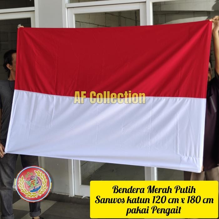 

Terlaris Bendera Merah Putih Bahan Sanwos Katun 120 cm x 180 cm Pakai Pengait SALE