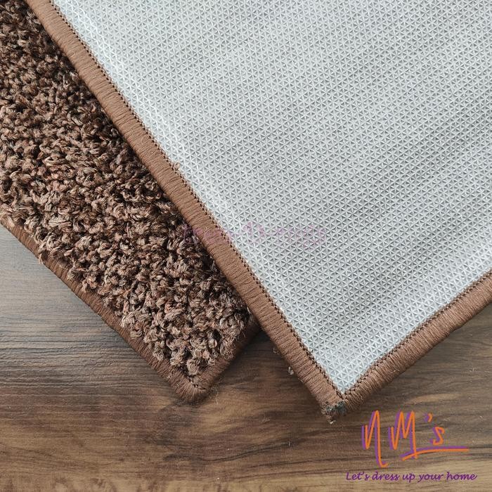 Tren-D-rugs kaet keset shaggy 50x180 anti slip polos aesthetic alas lantai dapur lorong panjang
