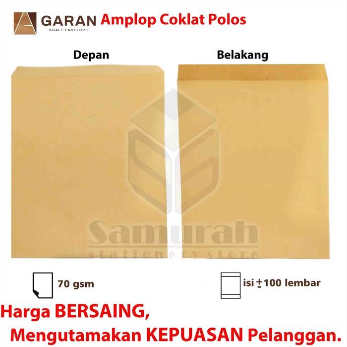 

AMPLOP KERTAS COKLAT GARAN UKURAN A4 22 X 30 CM 1 PAK ISI 100 LEMBAR KODE 1421