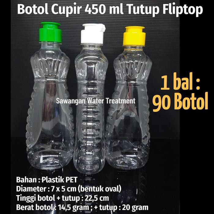 BOTOL CUPIR 450 ML TUTUP PUSHPULL / TUTUP FLIPTOP KHUSUS EKSPEDISI