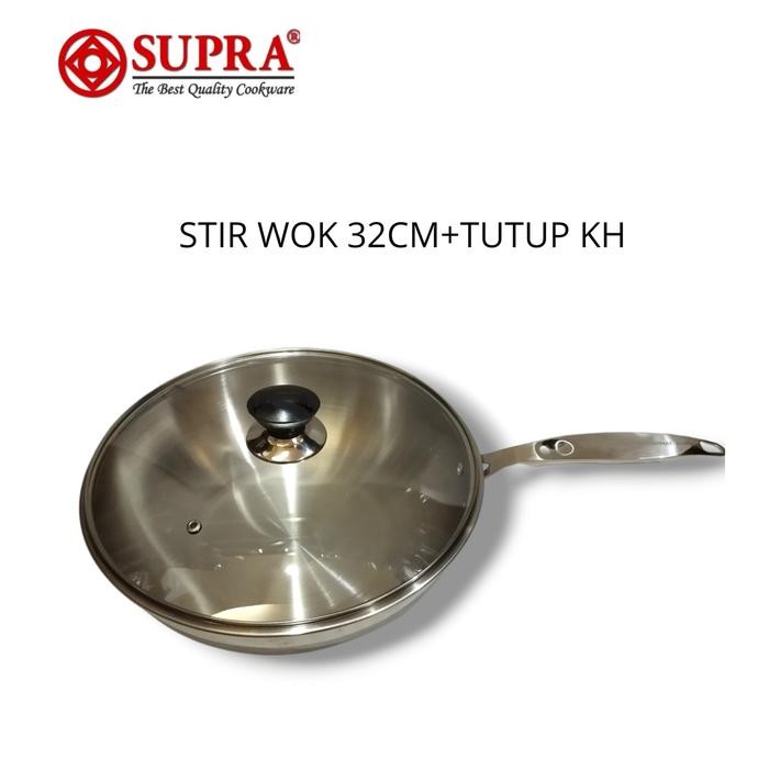 Supra Stir Wok 32Cm Western Wok 32Cm Frywok Wokpan 32Cm Stainless Sus304 Professional Panci Supra