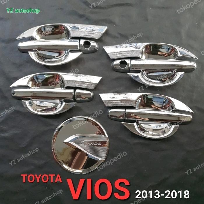 Paket Cover Handle Outer+Tank Cover TOYOTA VIOS 2013-2018 Gen 3 Chrome
