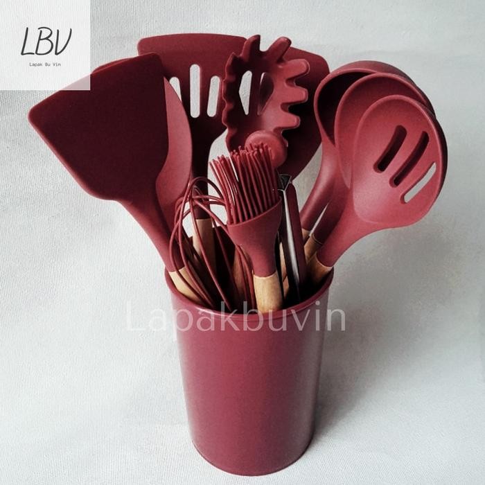 Spatula Silikon Sutil Set 11 Pcs Silicone Utensil