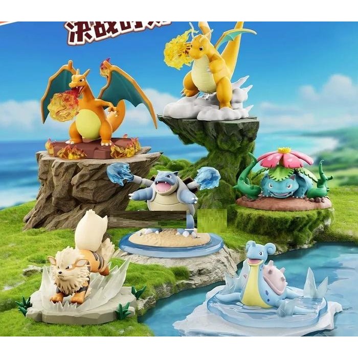 Langbowang Toys Pokemon Figure Blastoise Venusaur Charizard Dragonite Arcanine Lapras