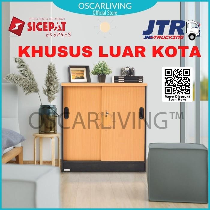 

NEW! LUNAR LEMARI RAK PENDEK PINTU SLIDING LRP 705 BEECH RAK BUKU/ARSIP