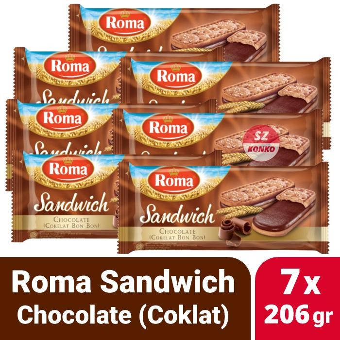

Paket Hemat - 7x ROMA Sandwich Chocolate 189gr - Biskuit Krim Coklat