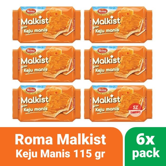 

Six Pack - 6x Biskuit Roma Malkist Keju Manis 115 gr - Paket Hemat