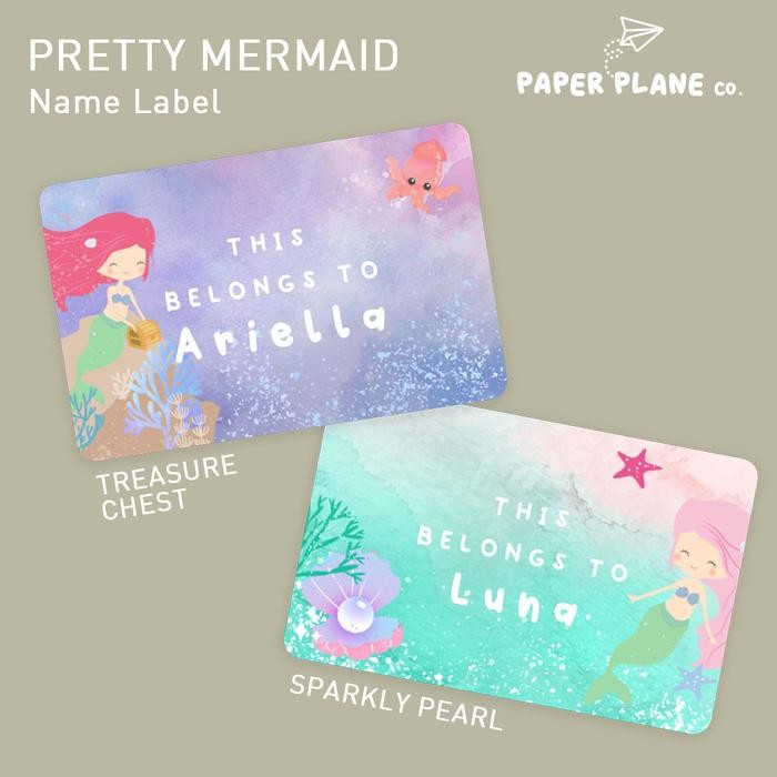 

Sticker Label Nama Anak Tema "Mermaid" Tahan Air Anti Luntur Custom