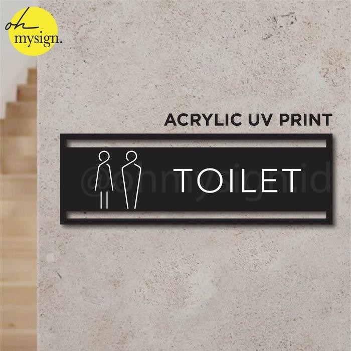 

Sign Akrilik Toilet WC Restroom Laser Cut UV Print Modern Label Sign