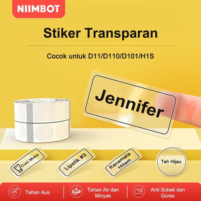 

Kertas Label Termal Transparan Anti Air Anti Minyak Anti Robek untuk Niimbot