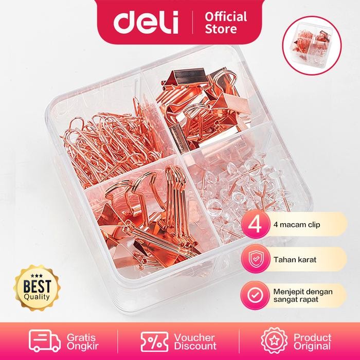 

Deli office combination paper clip binder clip and Push Pin 78551