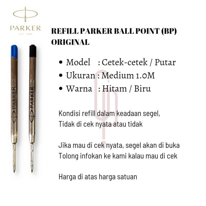 

Refill Isi Ulang Pen Parker Ballpoint Ukuran Medium Original