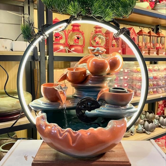 

Dekorasi Pajangan Imlek CNY GONG XI FA CAI 2025 LED Round Fortune Fountain