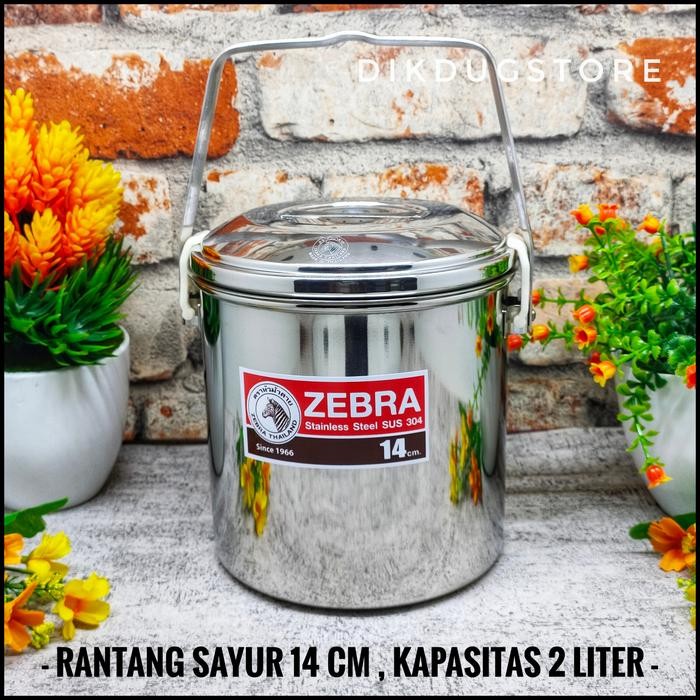 BEST SELLER Rantang Tunggal - Rantang Sayur Stainless Steel 14 Cm Original ZEBRA