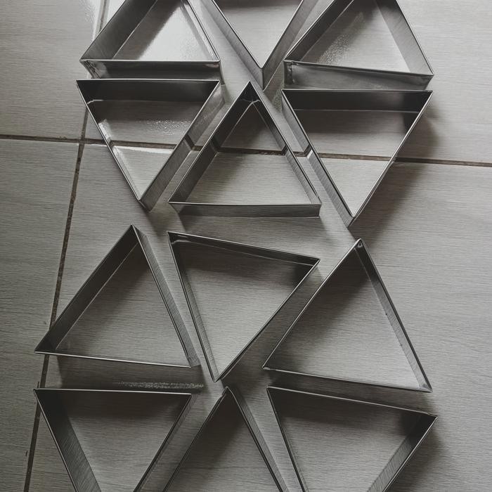 Cetakan ring cutter roti bentuk segitiga 12pcs