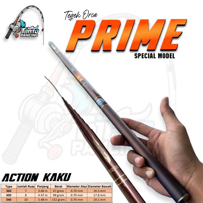 Joran Tegek Orca Prime Ros Panjang Kaku Ringan tanpa box mika