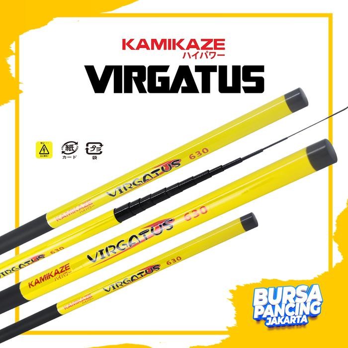 KAMIKAZE Joran Tegek VIRGATUS 240CM - 720CM Carbon Ruas pendek Cocok Untuk di Sungai dan Muara