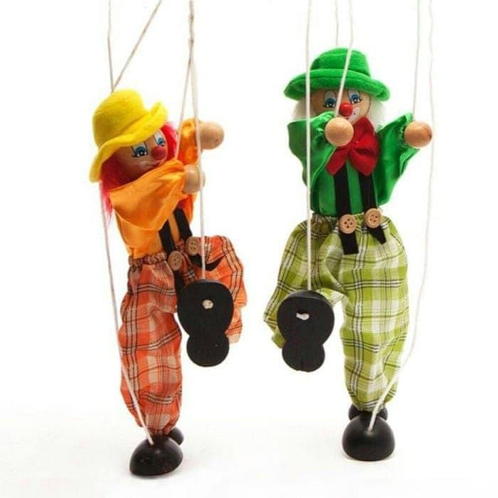 mainan boneka tali kayu marionette