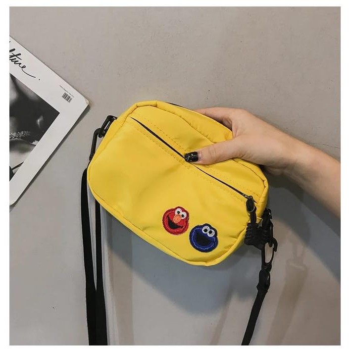 tasqumini - Tas Selempang Anak Remaja Pria Wanita Kekinian Motip ELMO Skena style masih ready