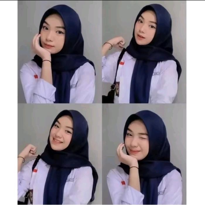 (Expert) Hijab Segi 4 Anak Sekolah SMP dan SMA / Kerudung Segi Empat Basic Voal Polos Jahit Tepi