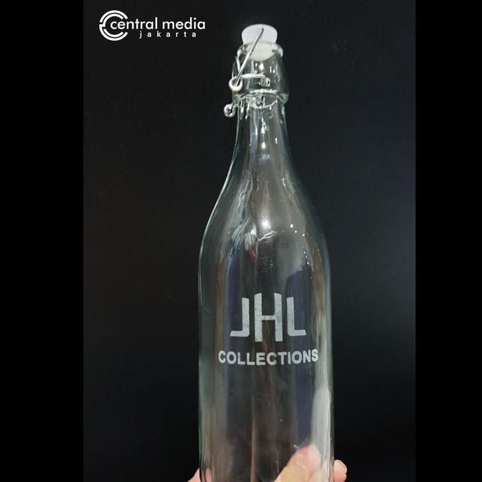 Grafir Botol Kaca Logo Brand Laser Engrave Botol Air Minum Hotel Cafe Restoran