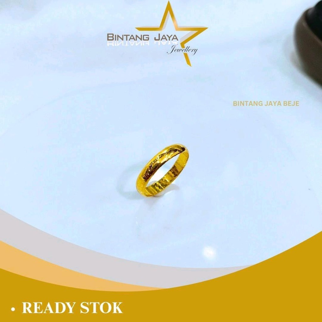 Cincin Emas Asli LM99 Belah Rotan No 18 - Kadar (LM99) - Berat 4,99gr - Perpaduan Mewah & Tradisiona