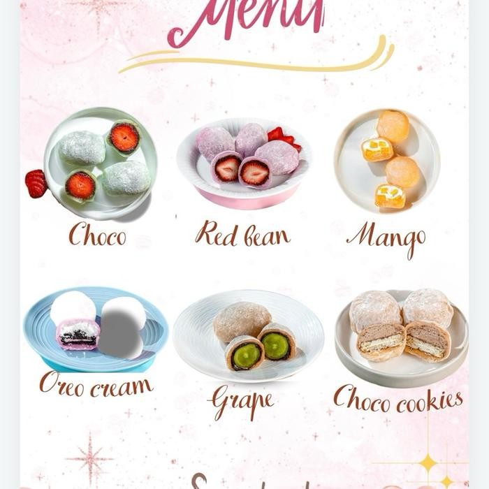 

FyZ Mochi dengan isi buah strawberry, mangga dan anggur