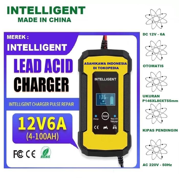 Intelligent Fast Charger Accu Cas Aki Mobil Motor Charger Aki Otomatis