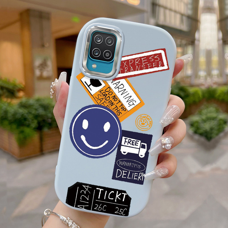 Casing Hp Untuk Samsung Galaxy A12 4G A12 5G F12 M12 A13 Case Casing tas emosi senyum HP Kesing Pons