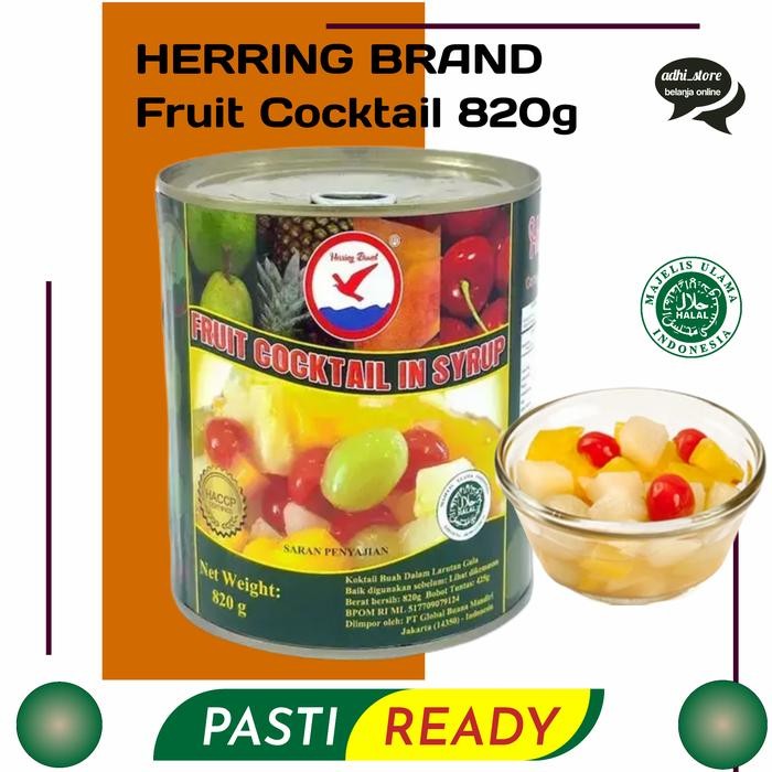 

Gdh Herring brand fruit cocktail in syrup buah campur kemasan kaleng 820g