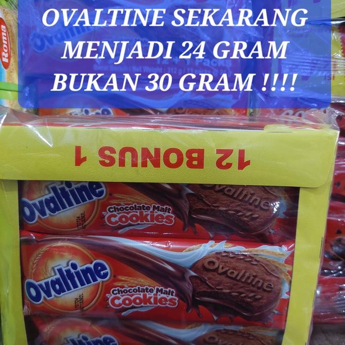 

Ger Biskuit Ovaltine Chocolate Malt Cookies 30gr 1Box isi 12 x 30 gram