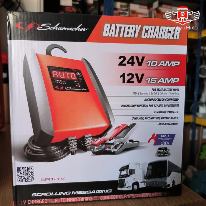Charger Aki 24V 10A - Charger Aki 12V 15A Fungsi Recovery Aki - Spi1224 Schumacher