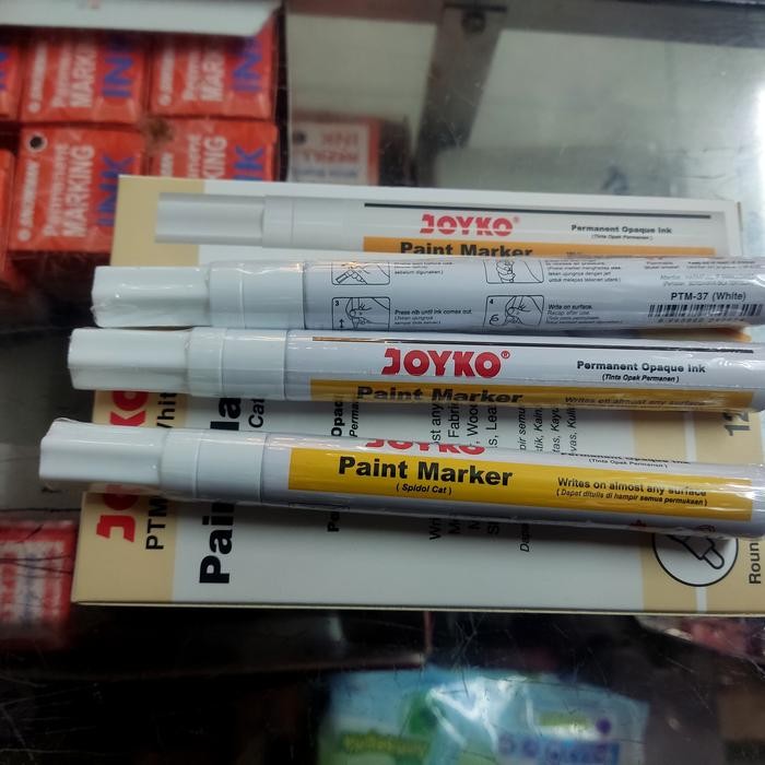 

Spidol White Paint Marker Merk Joyko Isi 12 Gratisongkir