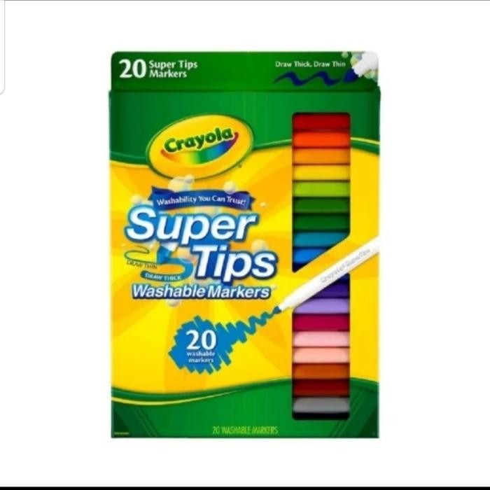 

Crayola Washable Supertips Marker 20 Color Gratisongkir