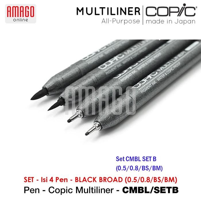 

Copic Multiliner Black Broad (4 Pcs/Set) - Cmbl/Setb Gratisongkir