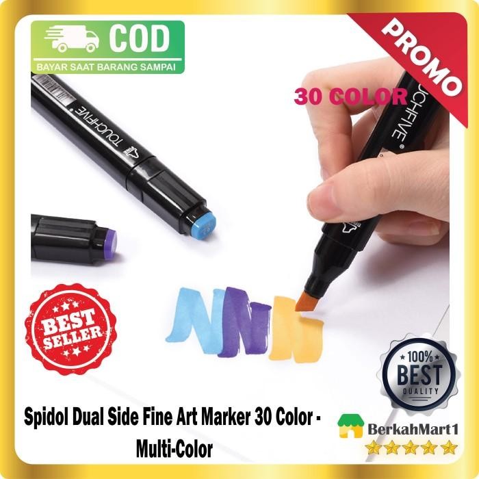 

30 Pcs Touchnew Double End Marker / Spidol Dual Fine Art Marker 30 Clr Gratisongkir