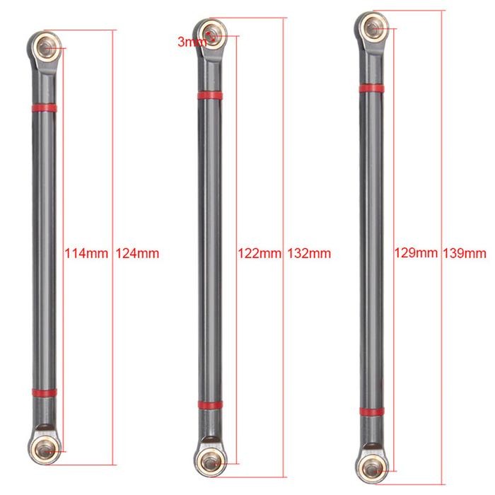 Aluminium Alloy Link Rod 8Pcs Rc Crawler Axial Scx10 Wheelbase 313Mm Gratisongkir