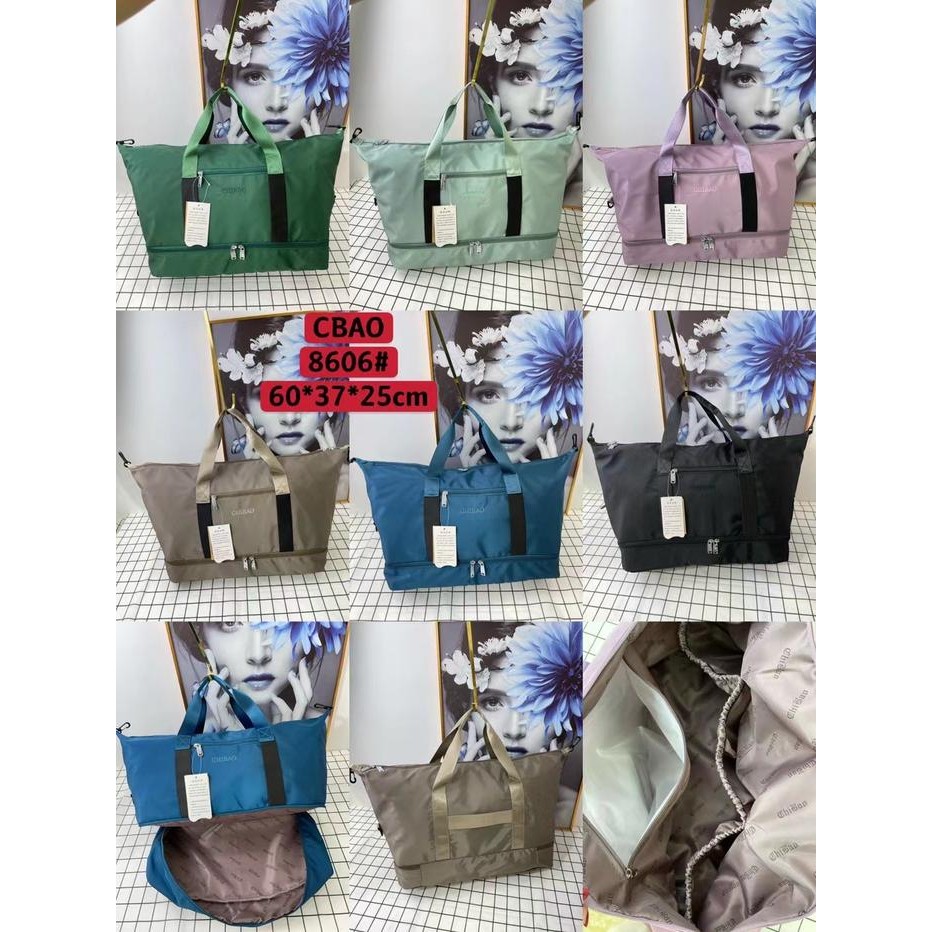 Tas Wanita Jinjing Travel Totebag Tote Bag CHIBAO CB8606 8606 Bahan Parasut Kualitas Super High