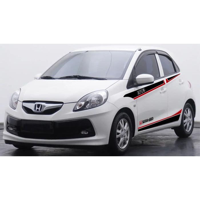 Hemat Sticker Aksesoris Stripe Mobil Honda Brio Mugen Kanji 01