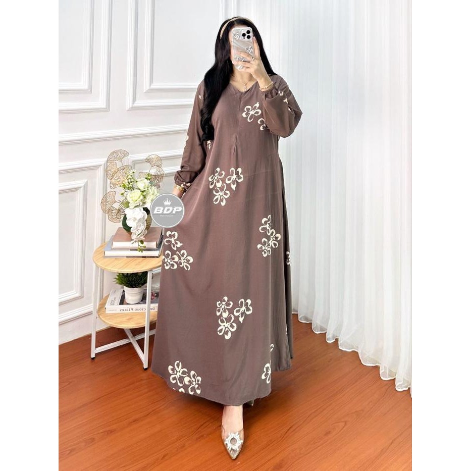Daster Dress rayon premium busui Longdress maura batik cap Dress maura
