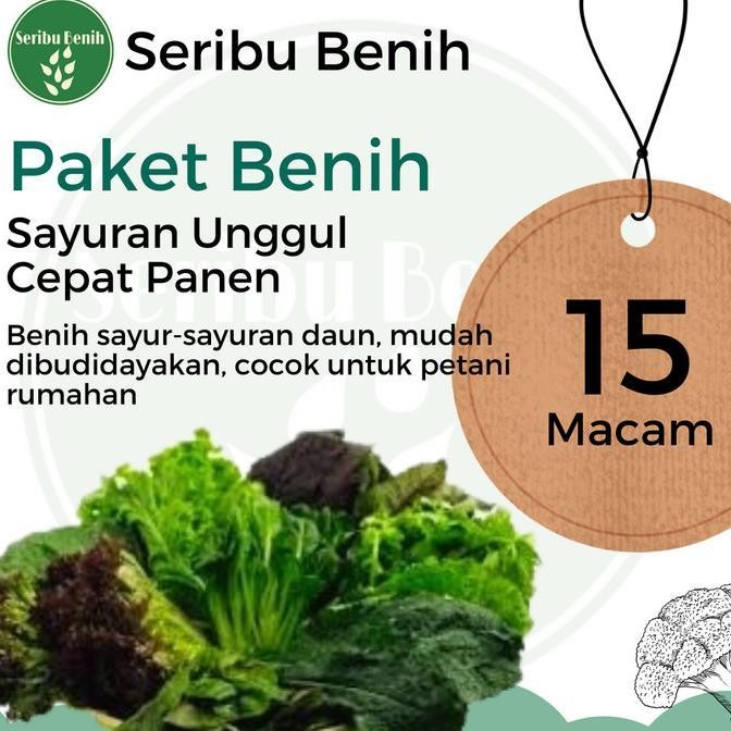 Paket 15 Macam Benih Sayur Hidroponik Sayuran Daun Unggul - Bibit