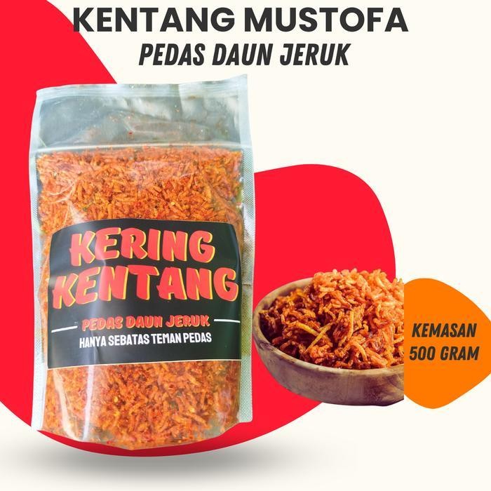 

BIG SALE kentang mustofa pedas daun jeruk pedas manis original kemasan 500 gram Food Snack Keripik